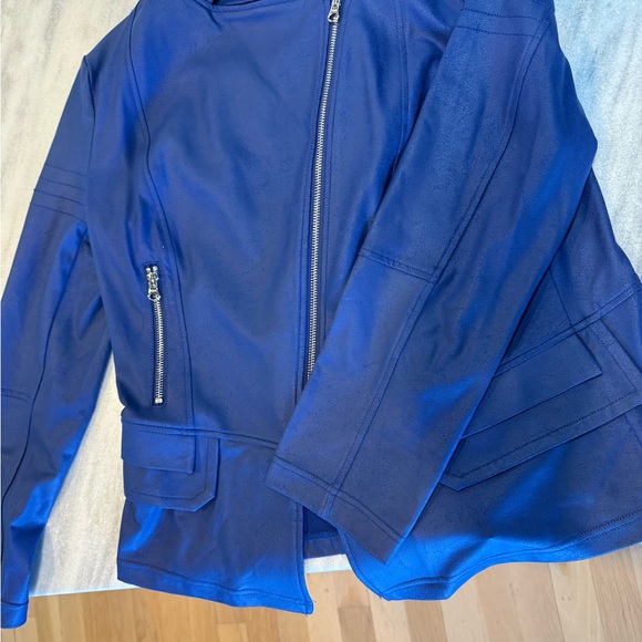 CLARA SUNWOO Jackets & Blazers - CLARA SUNWOO Royal Blue Leather Jacket
